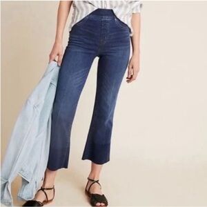 Spanx Cropped Flare Two-Tone High Rise Jeans size Medium